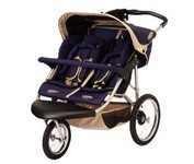 InSTEP Grand Safari Swivel Double Jogger Stroller - Blue/Khaki