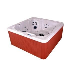 QCA Spas Cypress Silver Marble 8 Person, 40 Jet Spa with 4 HP Pump, Features an LED Light, and a Dura-Frame Cabinet