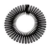 Caravan Full Circle Spring Head Band Comb In Classic Black With Deep Teeth And Closure