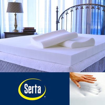 Serta Memory Foam 4 Matress Topper +pillows Queen