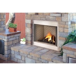 Lennox Hearth H4638 36 Inch Elite Stainless Outdoor Ventle Gas Fireplace - ...
