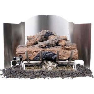Peterson Gas Logs 24 Inch 3-fold Traditional Stainless Steel Fireback